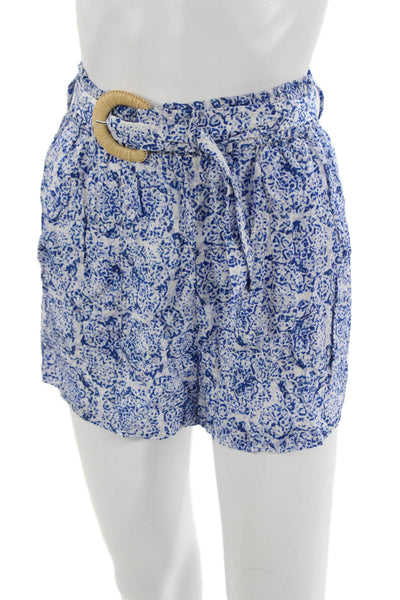 Intermix Unisex Floral Blue Buckle Shorts Beach 55% Viscose 45% Rayon Size XS