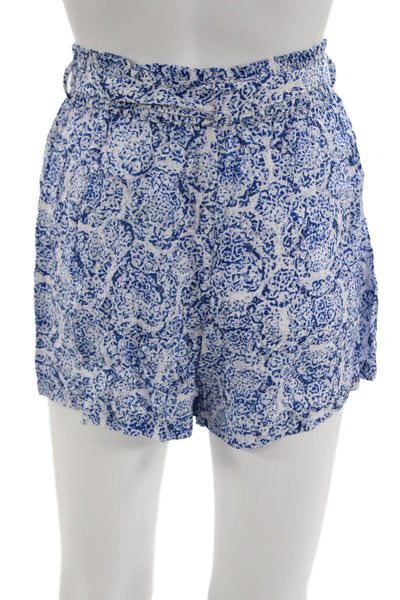 Intermix Unisex Floral Blue Buckle Shorts Beach 55% Viscose 45% Rayon Size XS