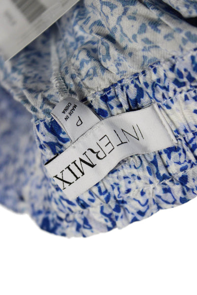 Intermix Unisex Floral Blue Buckle Shorts Beach 55% Viscose 45% Rayon Size XS