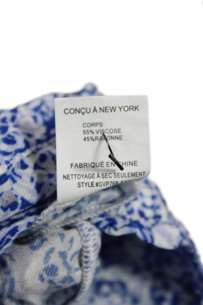 Intermix Unisex Floral Blue Buckle Shorts Beach 55% Viscose 45% Rayon Size XS