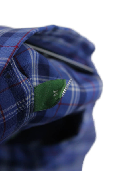 Sid Mashburn Mens Button Front Long Sleeve Plaid Shirt Blue Size Medium