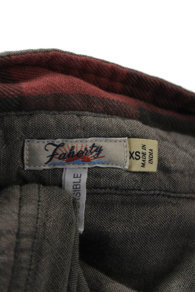 Faherty Womens Plaid Organic Cotton Button-Up Long Sleeve 90s Size XS