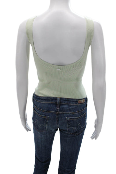 Toccin Womens One Piece Beach Scoop Neck Sleeveless Green Size XS