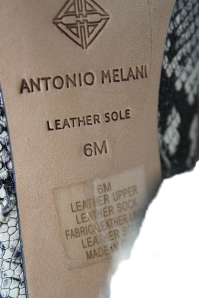 Antonio Melani Womens Snakeskin Print Knee High Boots White Black Size 6 Medium
