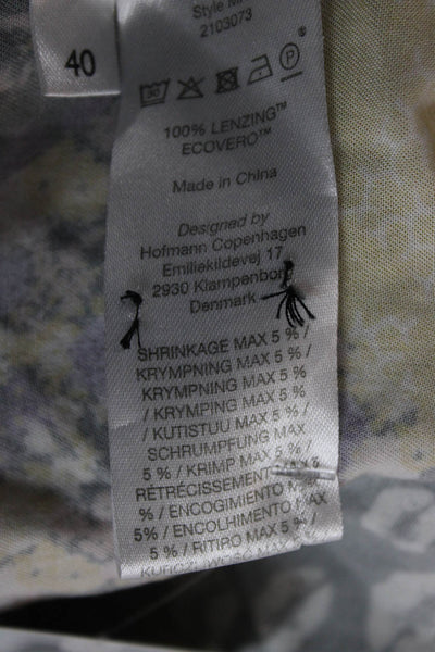 Hoffman Copenhagen Womens Black Floral Button Up Blouse Size 40