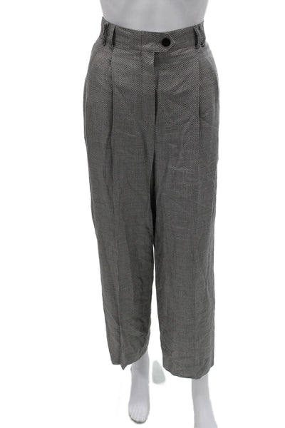 Escada Margaretha Ley Unisex Cropped Dress Pants Gray Herringbone Size 40