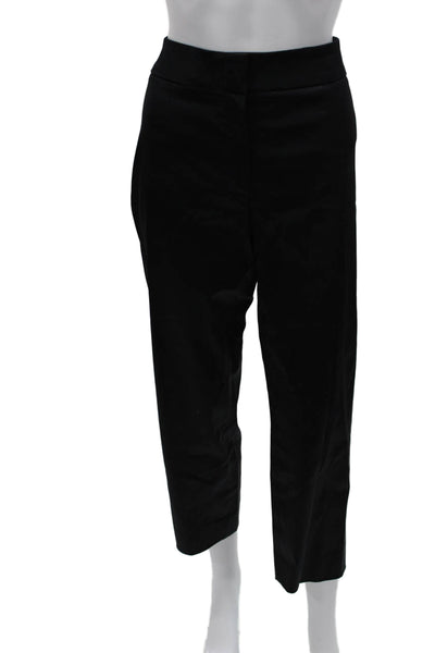Escada Womens Ankle Cropped Dress Pants Black Hook Eye Size 44