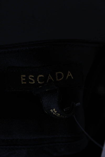 Escada Womens Ankle Cropped Dress Pants Black Hook Eye Size 44