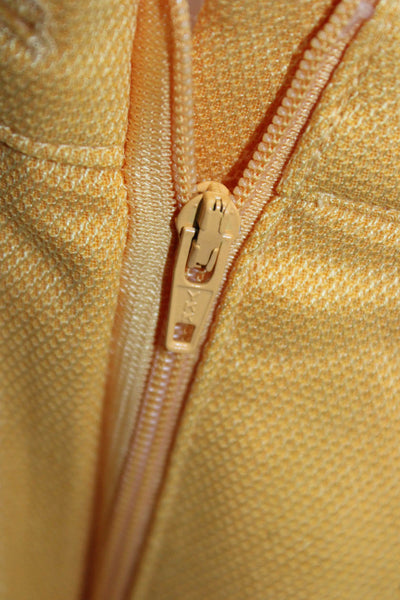 Escada Margaretha Ley Women Ankle Dress Pants Yellow Silk Button Size 40