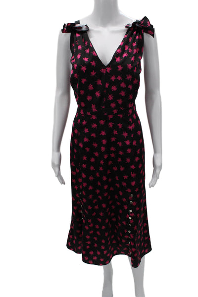 Prabal Gurung Women Black V-Neck Slip Dress Midi Size 10