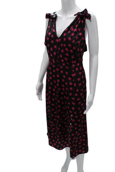 Prabal Gurung Women Black V-Neck Slip Dress Midi Size 10