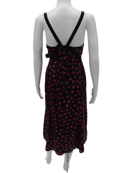 Prabal Gurung Women Black V-Neck Slip Dress Midi Size 10