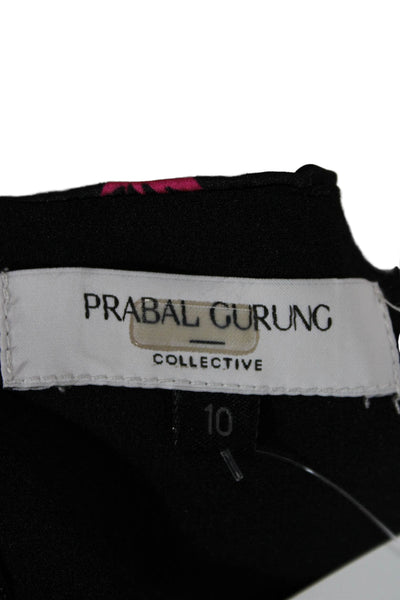 Prabal Gurung Women Black V-Neck Slip Dress Midi Size 10