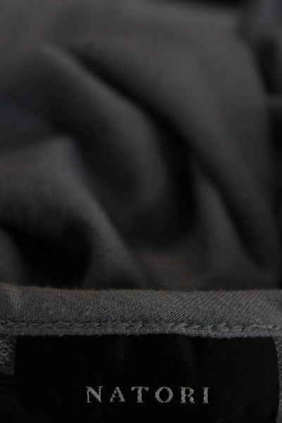 Natori Womens Gray Maxi Sweater Dress Long Sleeve Round Neck Size L