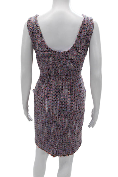 Shoshanna Women Sheath Dress Purple Sleeveless Round Neck Knee Length Size 8