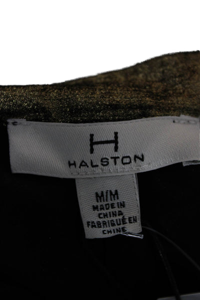 Halston Womens A-Line Pleated Brown Polyester Skirt Size M