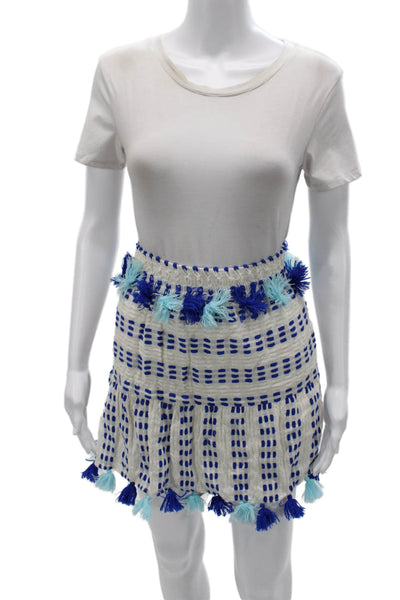 Tessora Women White Geometric Sleeveless Peasant Mini Set Size L