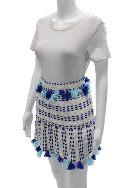 Tessora Women White Geometric Sleeveless Peasant Mini Set Size L