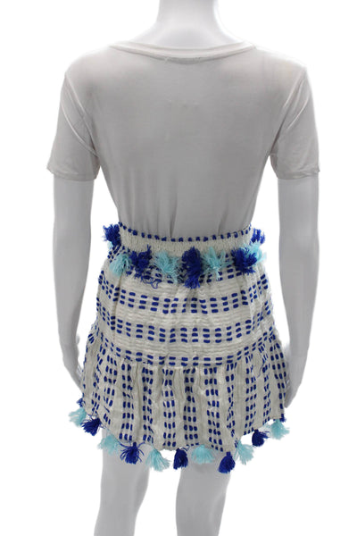 Tessora Women White Geometric Sleeveless Peasant Mini Set Size L