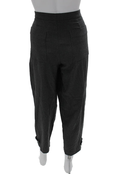 Zara Unisex Cropped Dress Pants Dark Gray Button Closure Size M