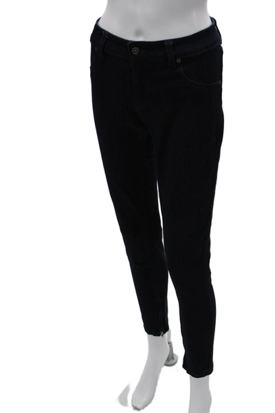 Carmar Womens Ankle Skinny Dark Blue Jeans Mid Rise Button Size 29