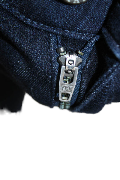 Carmar Womens Ankle Skinny Dark Blue Jeans Mid Rise Button Size 29