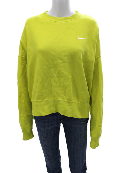 Nike Womens Pullover Sweatshirt Yellow Size L