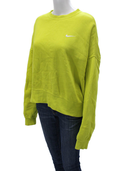 Nike Womens Pullover Sweatshirt Yellow Size L