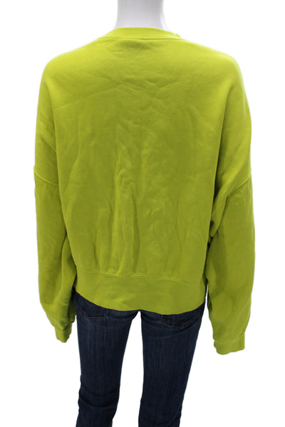 Nike Womens Pullover Sweatshirt Yellow Size L