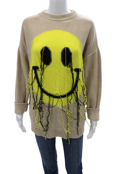 Style By GG Unisex Beige Pullover Sweater Crew Neck Long Sleeve Size M