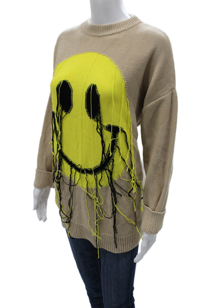 Style By GG Unisex Beige Pullover Sweater Crew Neck Long Sleeve Size M