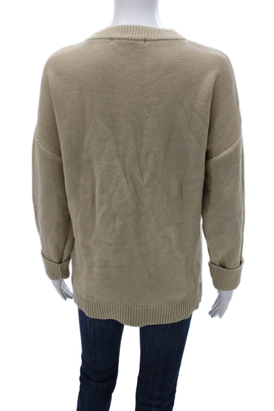 Style By GG Unisex Beige Pullover Sweater Crew Neck Long Sleeve Size M