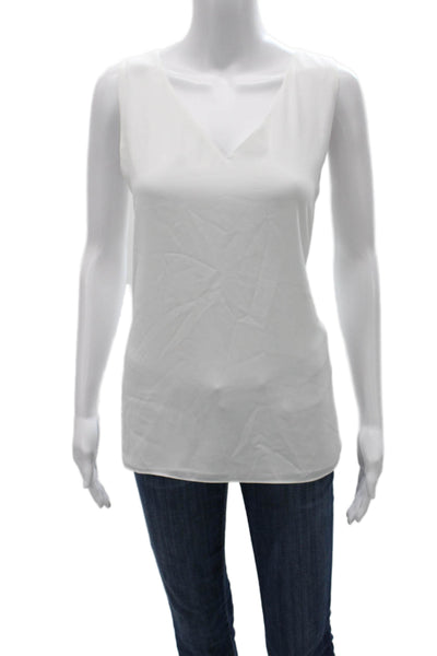Babaton Womens Basic Sleeveless V-Neck Tank White Polyester Size M