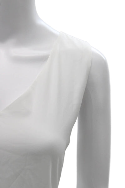 Babaton Womens Basic Sleeveless V-Neck Tank White Polyester Size M