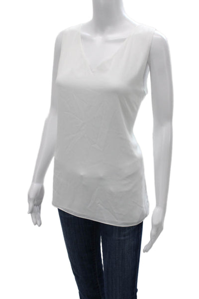 Babaton Womens Basic Sleeveless V-Neck Tank White Polyester Size M