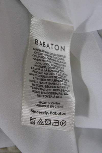 Babaton Womens Basic Sleeveless V-Neck Tank White Polyester Size M
