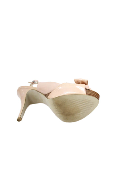 Enzo Angiolini Womens Leather Open Toe Slingback Heels Pink Size 6.5M