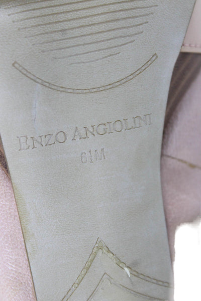 Enzo Angiolini Womens Leather Open Toe Slingback Heels Pink Size 6.5M