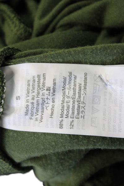 J Crew Womens Basic Green Modal V-Neck Long Sleeve Blouse Size S