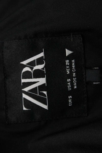 Zara Womens Bomber Jacket Dark Gray Army Zip Size S