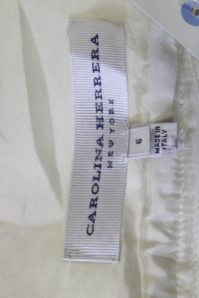 Carolina Herrera Womens Straight Pencil Skirt White Knee Length Size 6