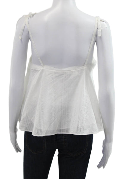 Zara Womens Beige Cotton Blend Camisole Button Up Square Neck Sleeveless Size M