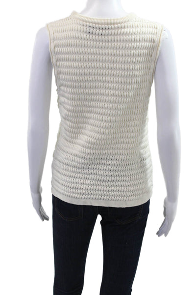 Theory Womens Basic White Striped Crew Neck Tank Size XL