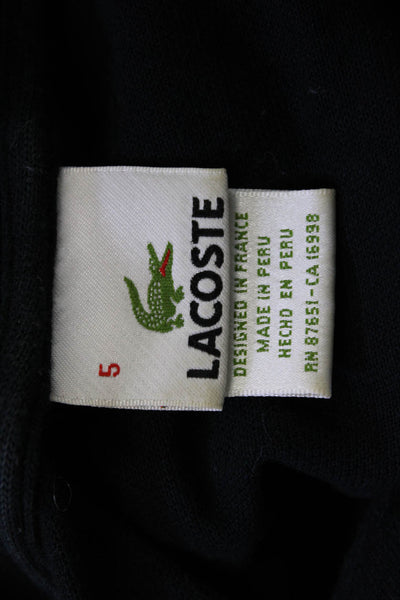 Lacoste Womens Basic Black Cotton Collared Short Sleeve Polo Size 5