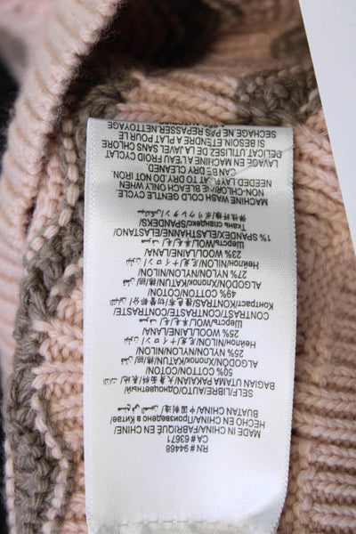 BCBG Max Azria Unisex Sleeveless Turtleneck Striped Pullover Pink Size XS