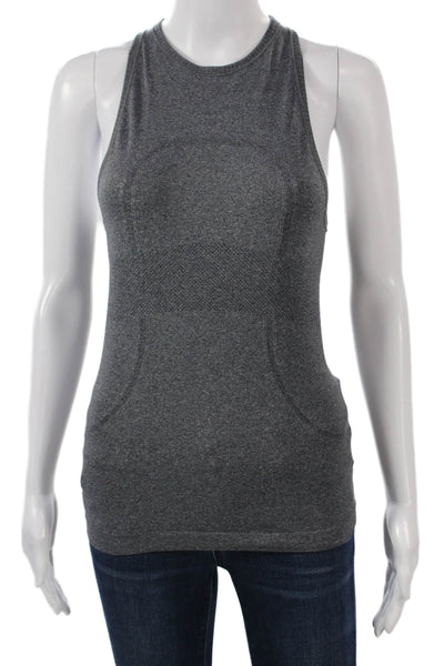 Lululemon Women Basic Tank Dark Gray High Neck Polyester Blend Size S