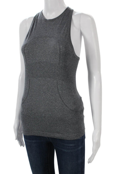 Lululemon Women Basic Tank Dark Gray High Neck Polyester Blend Size S