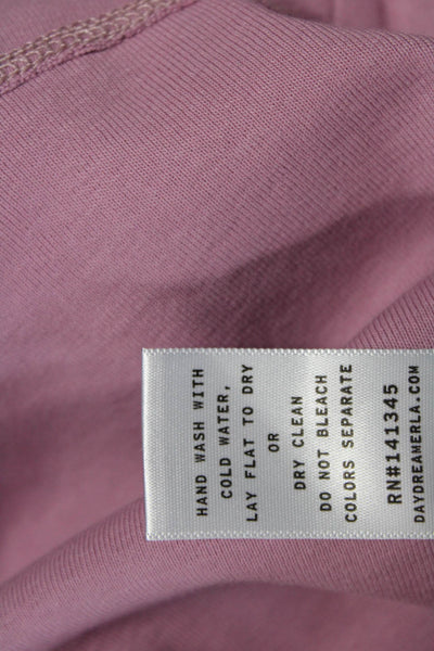 Daydreamer Womens Cropped 90s Graphic Tee Pink Short Sleeve Size XS