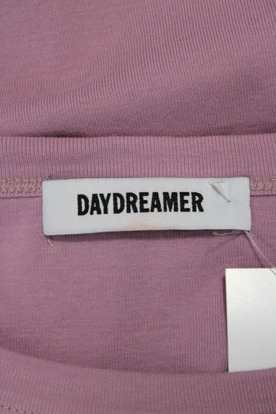 Daydreamer Womens Cropped 90s Graphic Tee Pink Short Sleeve Size XS