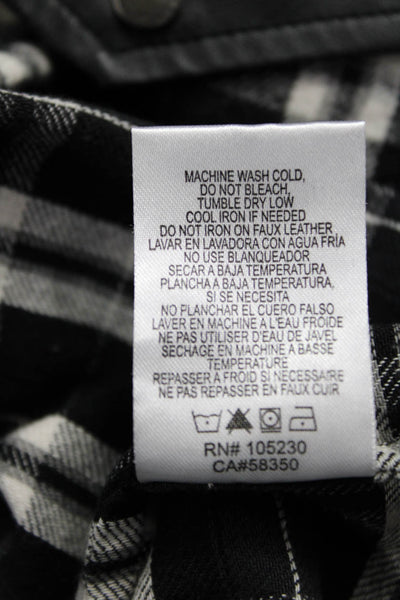 Current/Elliott Womens Black Plaid Western Button-Up Size 0